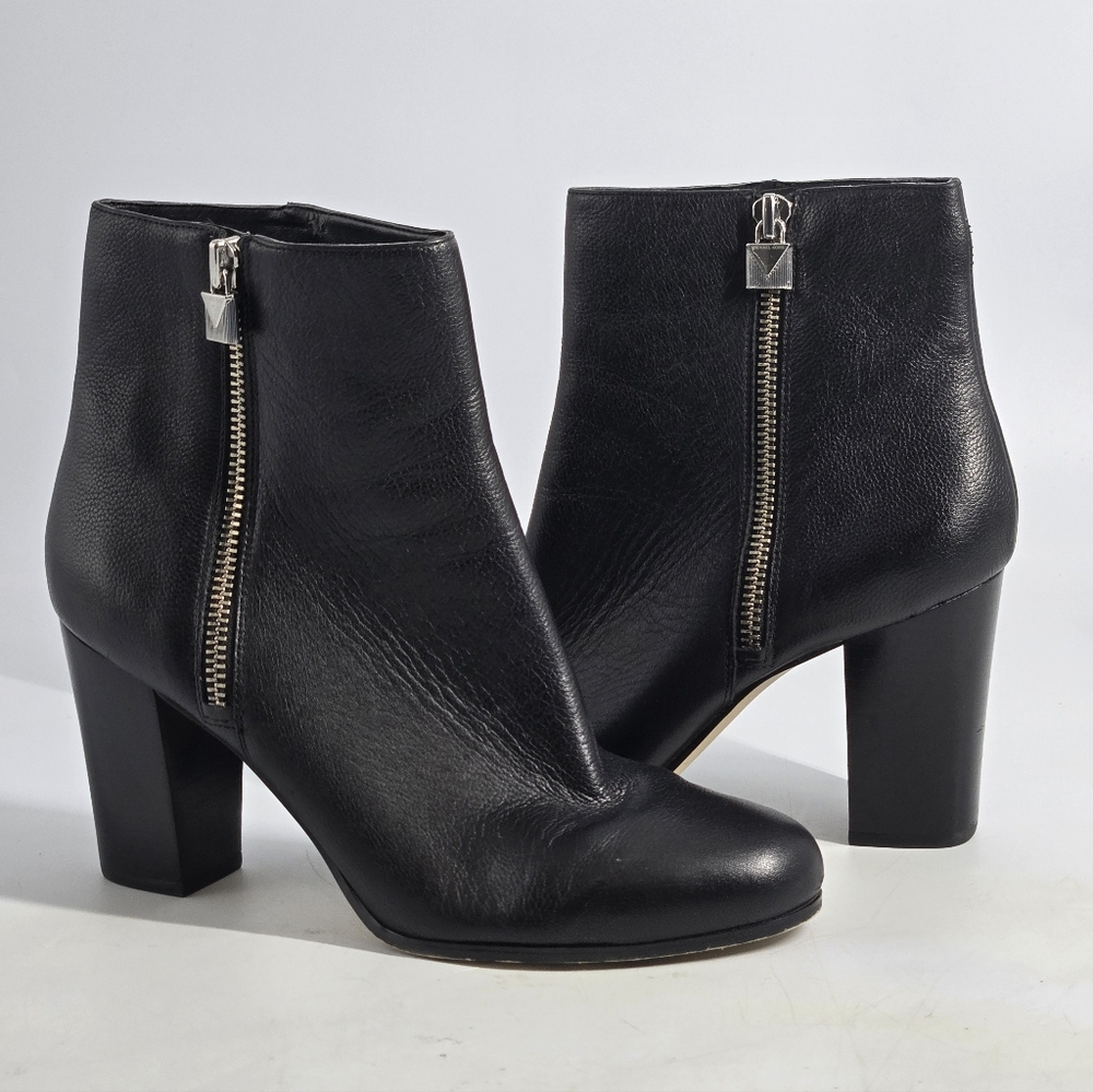 Michael Kors Black Leather Ankle Boots 11